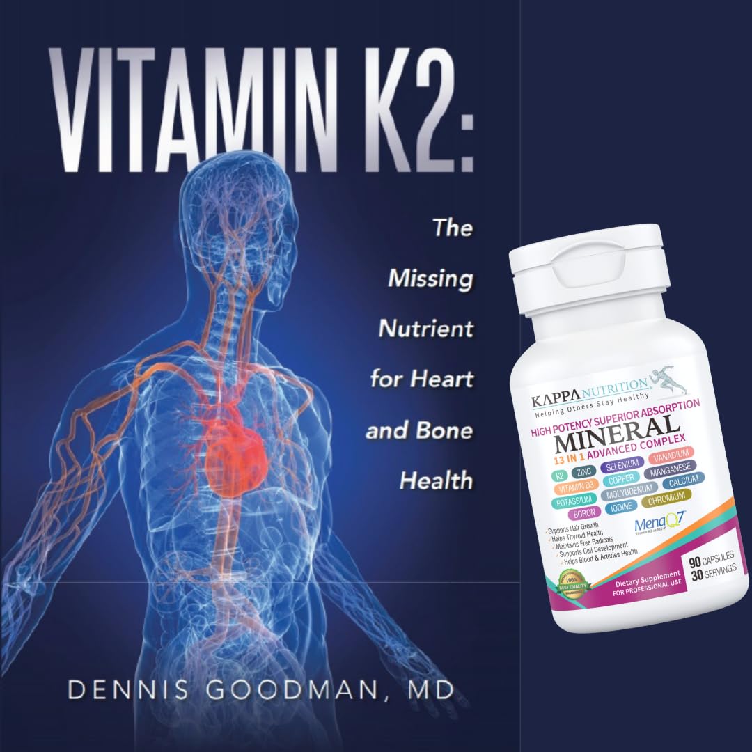KAPPA NUTRITION (90 Capsules,Vitamin K2, Vitamin D3, Zinc, Selenium, Vanadium, Copper, Manganese, Potassium, Molybdenum, Calcium, Chromium, Iodine, Boron, OmniHealth US