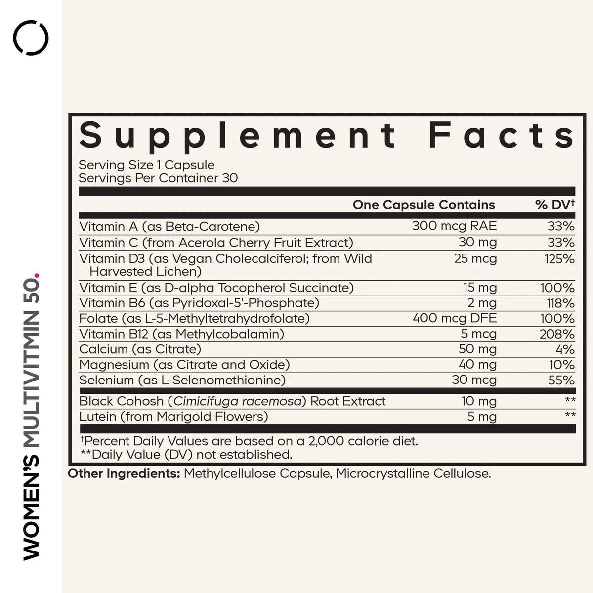 Codeage Women’s Multivitamin 50 - Essential Vitamins for Women Over 50, Methylated Folate, Magnesium, Selenium, Vitamin B6, B12, D3 Antioxidants Codeage