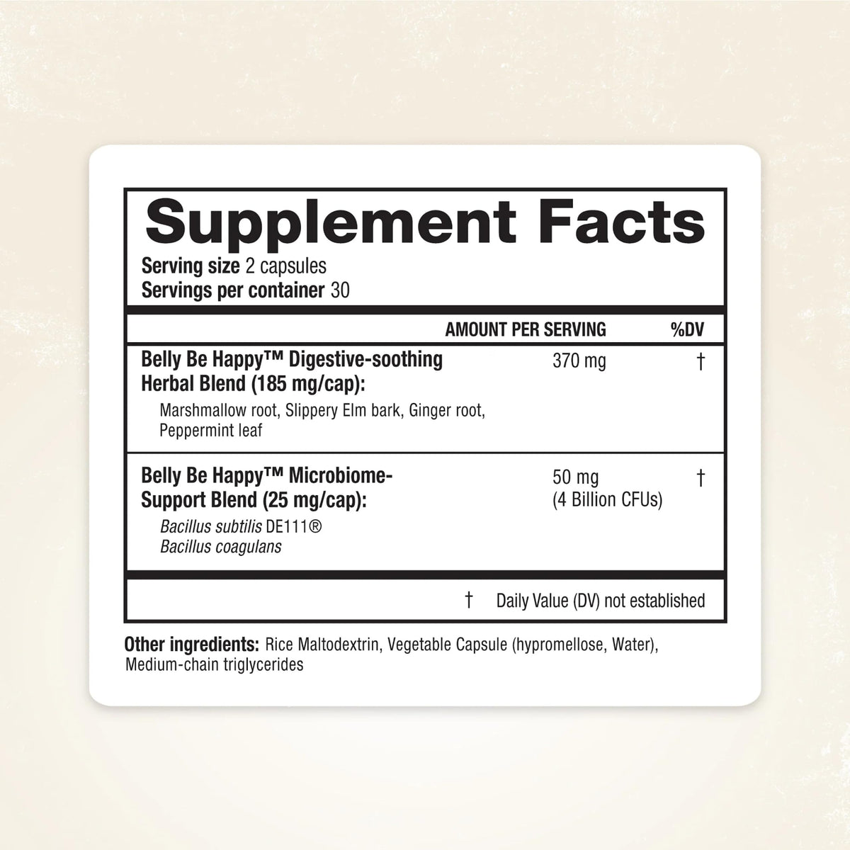 RidgeCrest Herbals Belly Be Happy - 60 Capsules - Digestive Comfort Support - Non-GMO RidgeCrest HerbalsBuy Supplements Australia