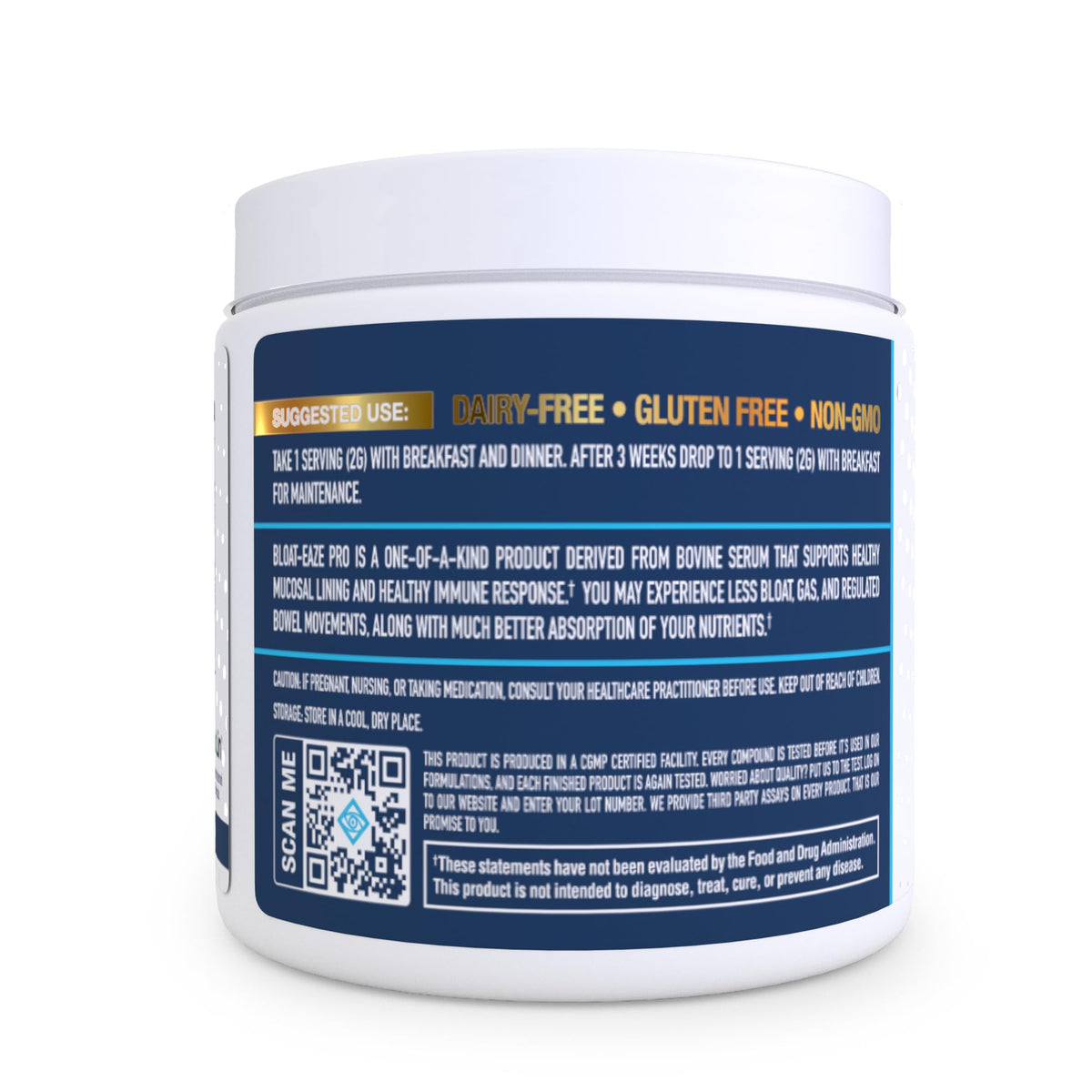 NuEthix Formulations Bloat Eaze Pro Support for Gut Barrier Function Dietary Supplement, 60 Servings - OmniHealth US