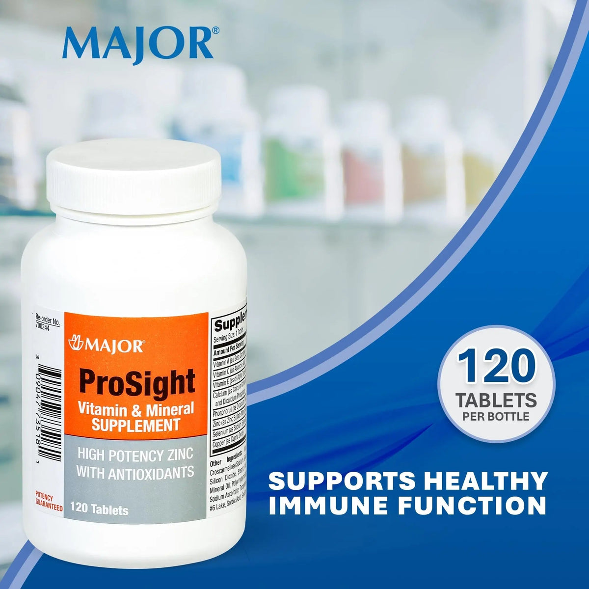 MAJOR ProSight Vitamin and Mineral Supplement - Daily Multivitamin for Women and Men with High Potency Zinc MAJOR