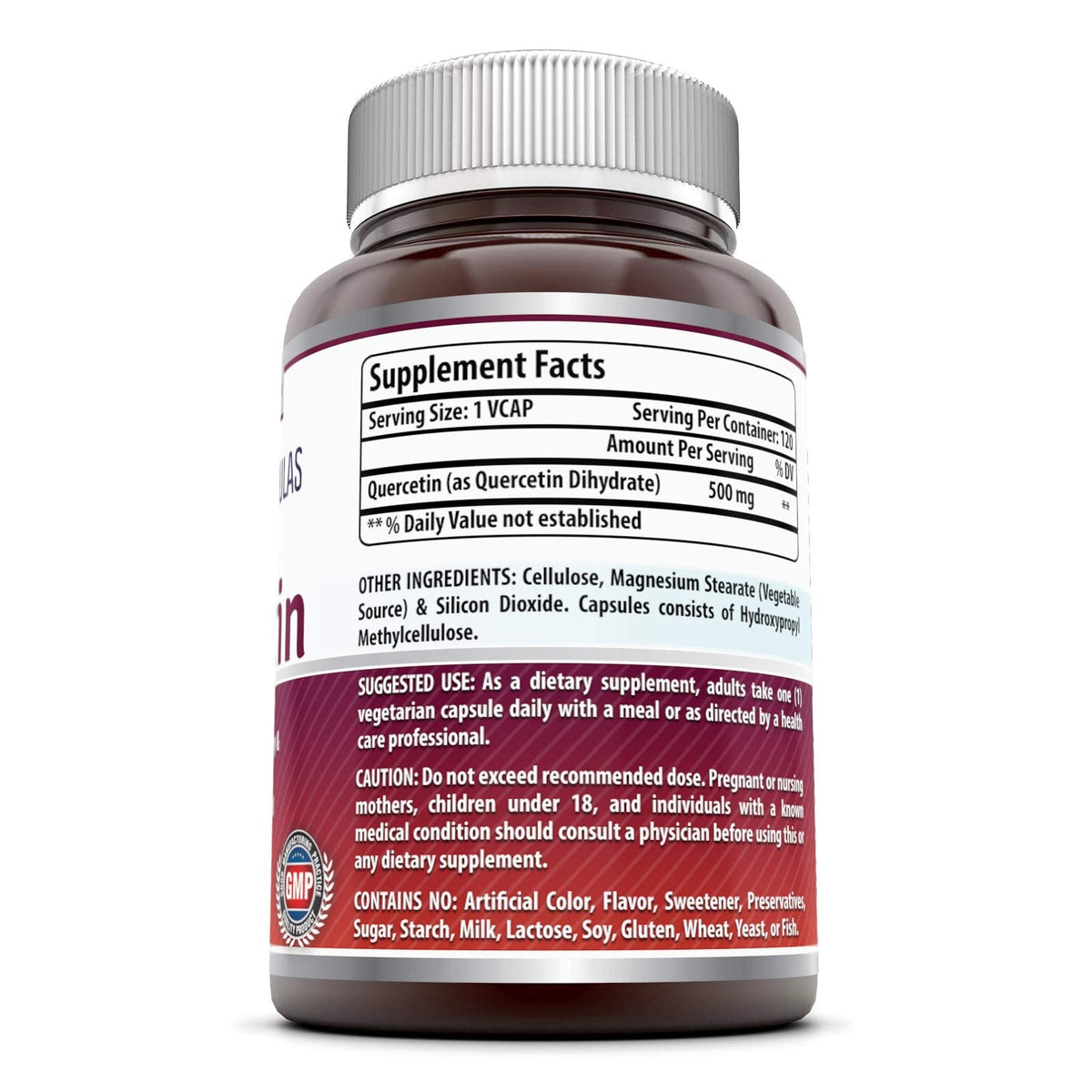 Amazing Formulas Quercetin 500mg 120 Veggie Capsules Supplement - Non-GMO - Gluten Free - Supports Overall Health & Well Being - OmniHealth US
