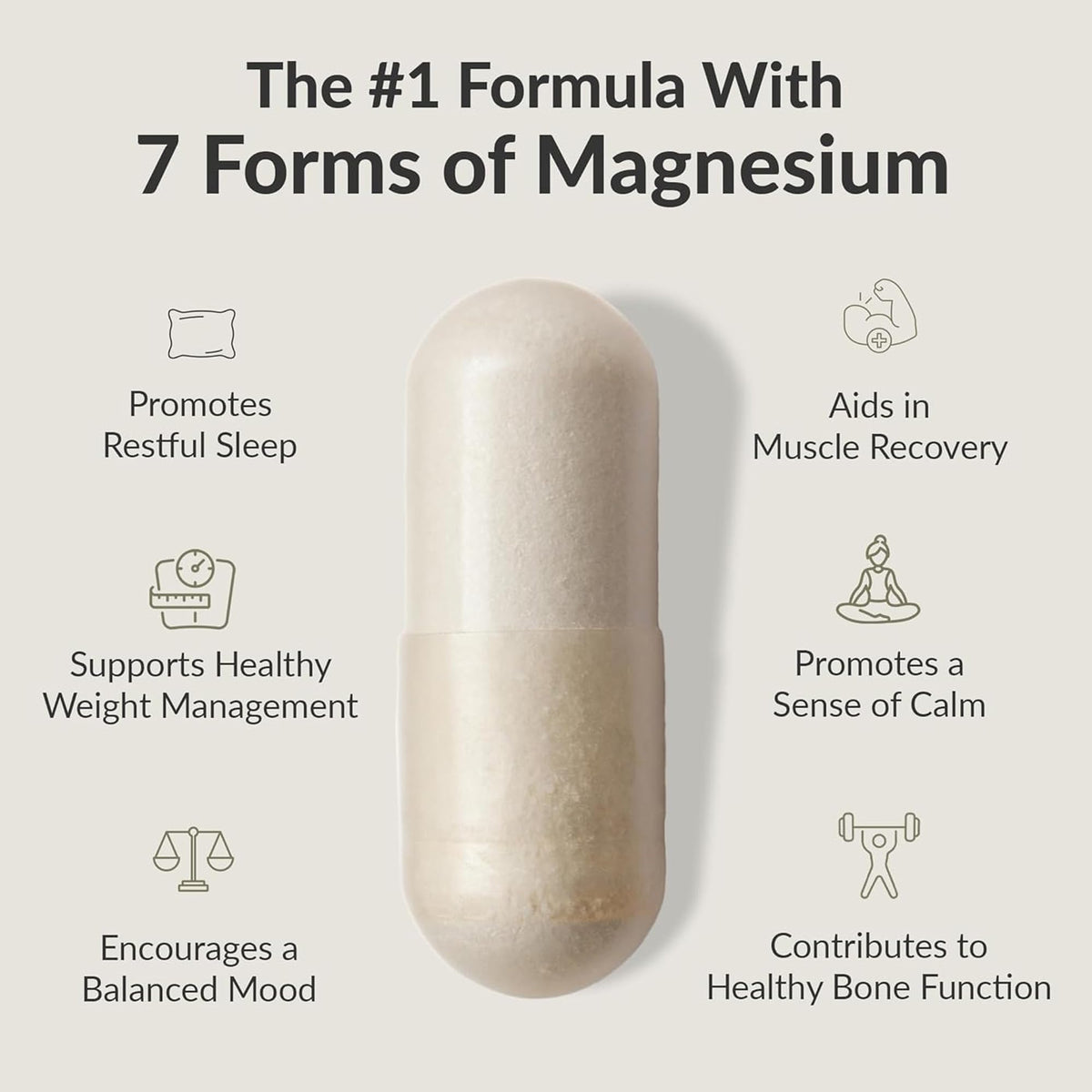BIOptimizers Magnesium Breakthrough Supplement with 500mg - 7 Forms of Magnesium: Glycinate, Malate, Citrate, and More - Natural Support for Sleep and Cognitive Function -60 Capsules- Calming Vitamins - OmniHealth US