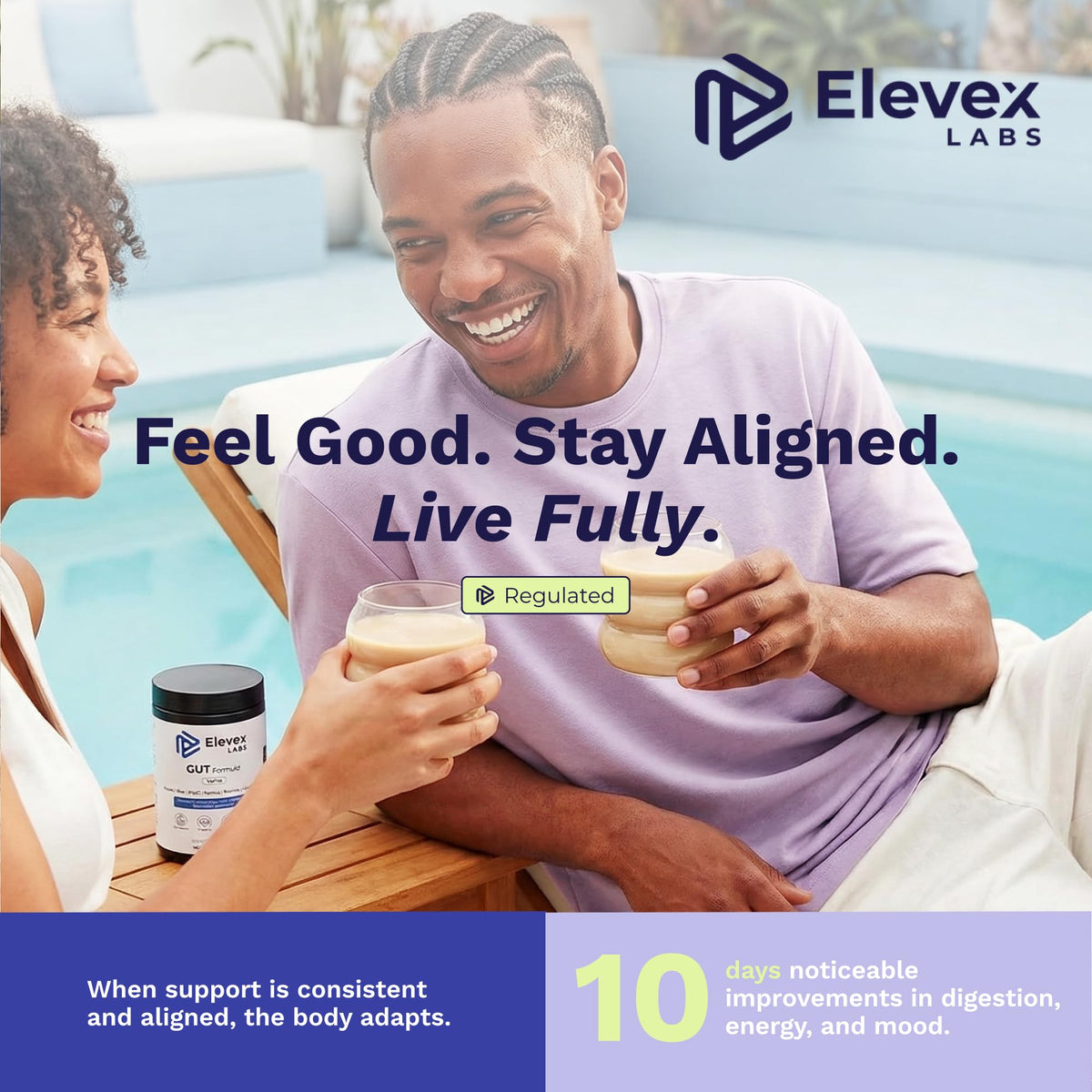 Elevex Labs Gut Health Supplement Powder – Digestive Health Formula with Colostrum, Tributyrin & PHGG Prebiotics for Gut Health, Gut Lining, Gut-Brain & Bloating Relief - OmniHealth US