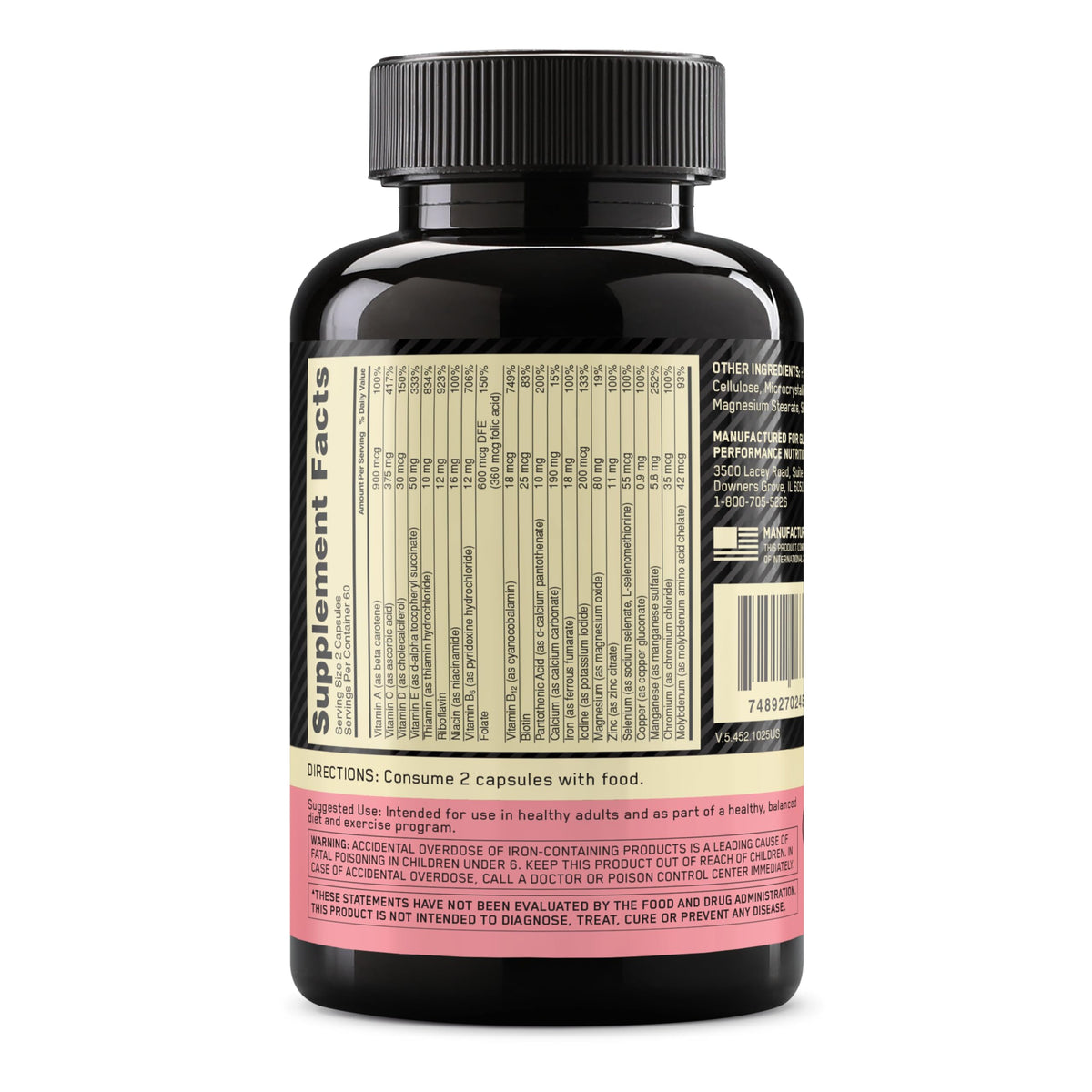 Optimum Nutrition Opti-Women, Vitamin C, Zinc and Vitamin D for Immune Support Womens Daily Multivitamin Supplement with Iron, Capsules, 120 Count - OmniHealth US