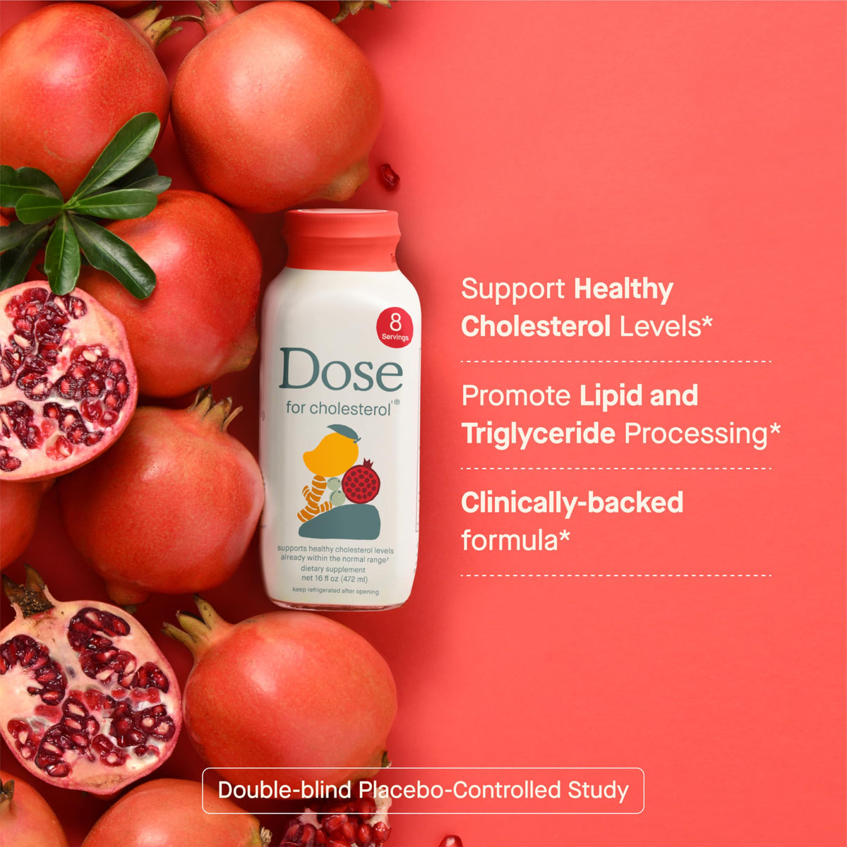 DOSE for Cholesterol Supplements Maintain Healthy Cholesterol Levels and Supports Cardiovascular Health Gluten-Free Vegan Zero Sugar, 16oz Bottle, 3 Pack (3 Week Supply) DOSEBuy Supplements Australia