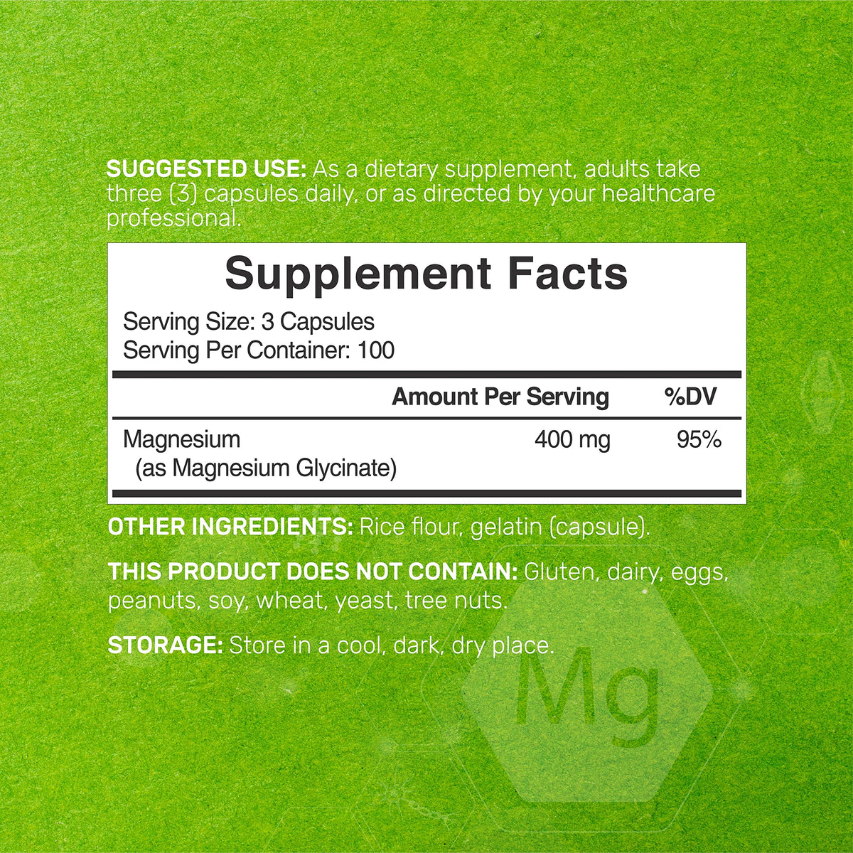 Magnesium Glycinate 400mg, 300 Capsules | 100% Chelated for Easy Absorption | Essential Mineral Supplement for Muscle, Sleep, & Heart Health* - OmniHealth US