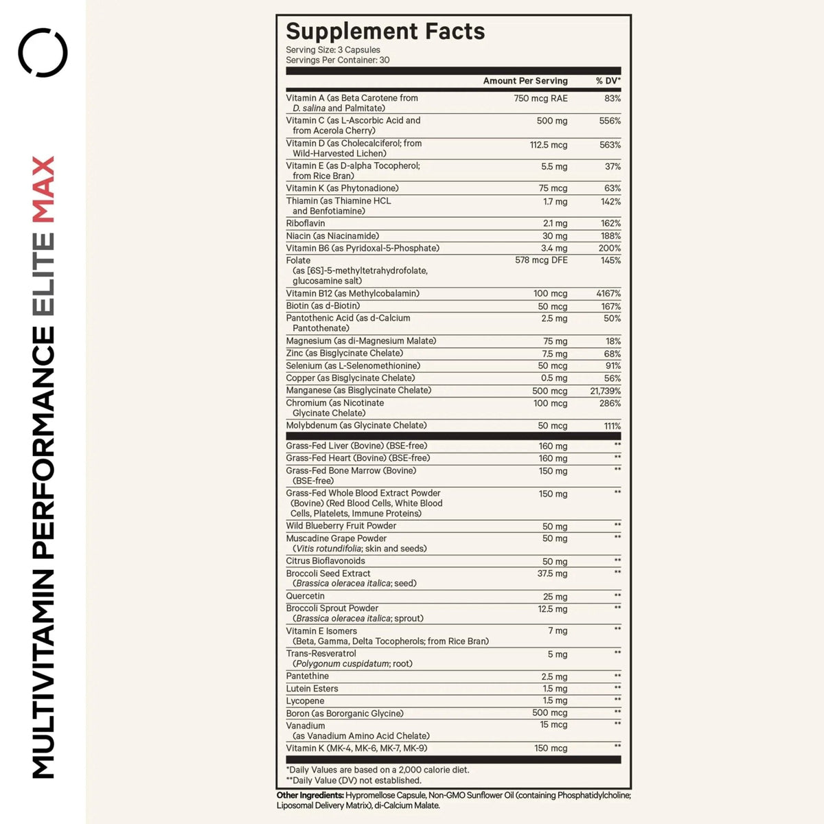 Codeage Multivitamin Performance Elite Max Supplement - Vitamins A, B6, B12, C, D, E, Vitamin K (MK-4, MK-6, MK-7, MK-9), Essential Minerals - Maple Wellness Supplements