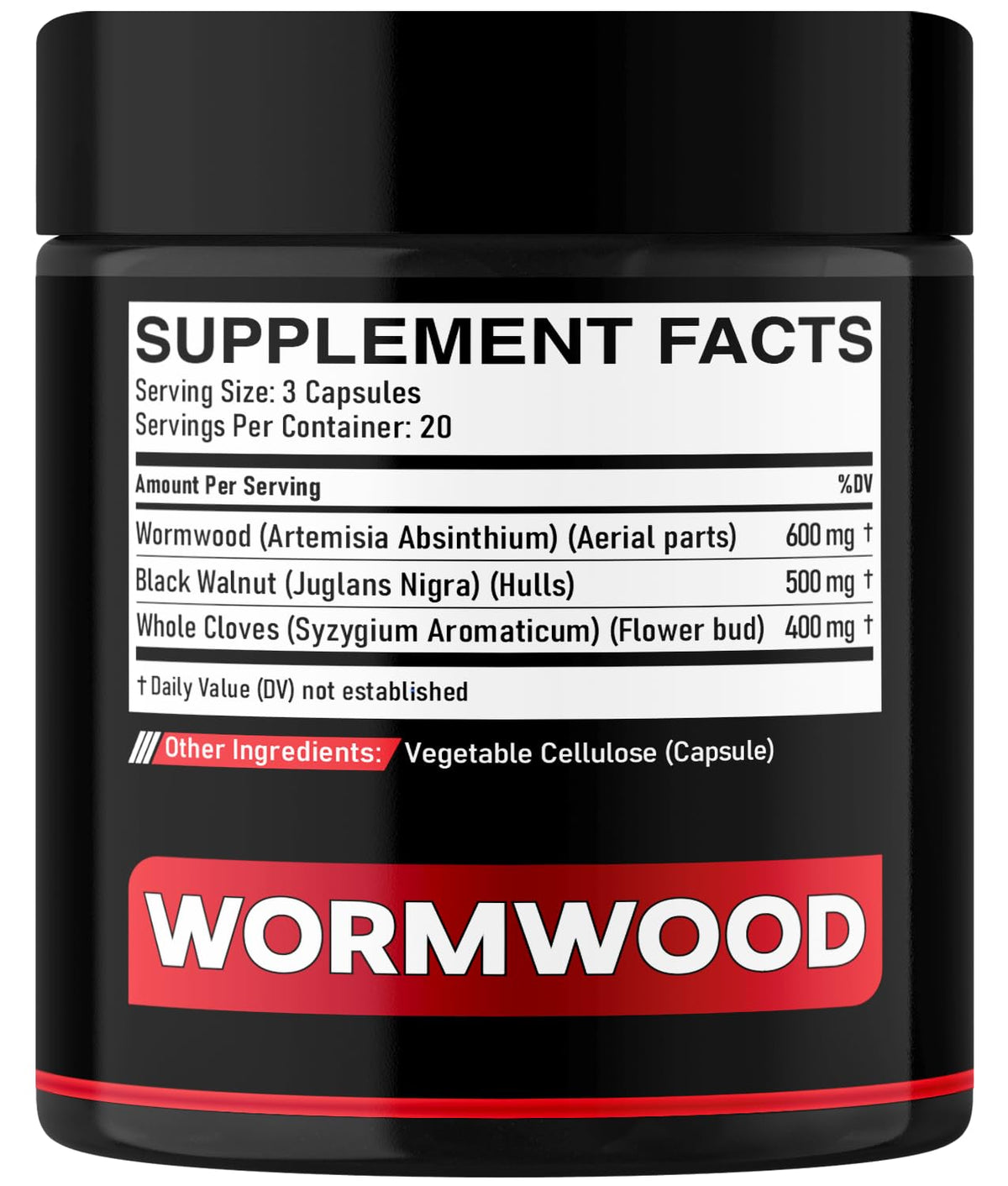 DEDICAD 1500mg Wormwood Capsules with Black Walnut & Cloves - Artemisia Annua Supplement for Immunity - 60 Vegan Capsules - Maple Wellness Supplements