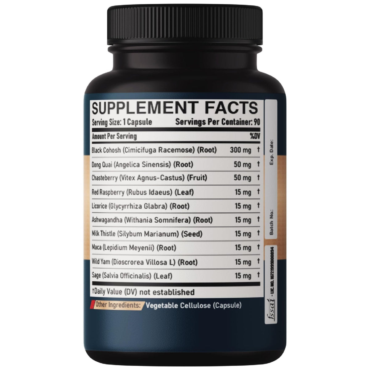 DEDICAD Black Cohosh Supplement - 3 Months for Menopause & Immune Health - Blend of 12 Potent Herb Includes Dong Quai, Chasteberry, Wild Yam, Red Clover, Black Pepper & Others - 90 Vegan Capsules - Maple Wellness Supplements