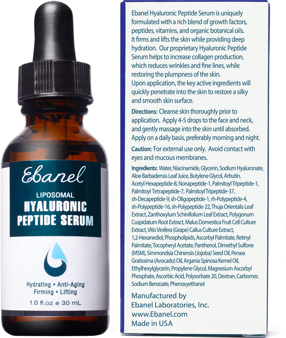 Ebanel Anti Aging Skincare Bundle of Retinol Moisturizer Cream with Collagen and Hyaluronic Acid Serum, Reduces Wrinkles, Hydrates, Firm and Smooth Skin - Maple Wellness Supplements