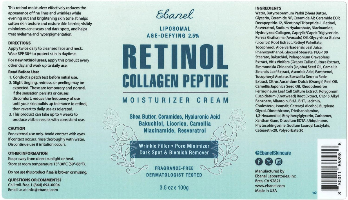 Ebanel Bundle of 2.5% Retinol Moisturizer and Serum - Maple Wellness Supplements