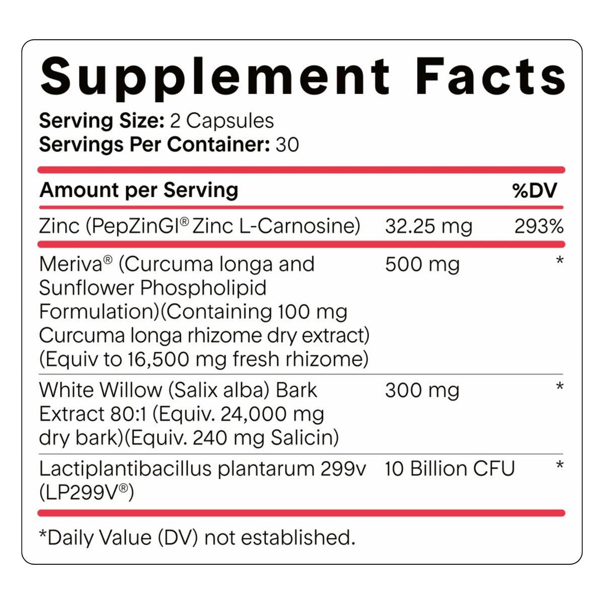 Goodness Lover Inflammation Pro, with 10 Billion CFU for Digestive Support, Curcumin, White Willow bark Extract, Zero fillers, Vegan, 30 Servings - Maple Wellness Supplements