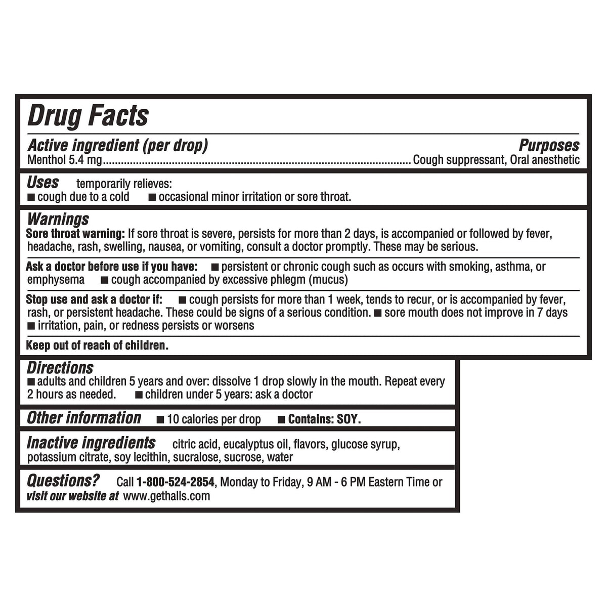 HALLS Cough and Throat Relief Mentho-Lyptus Cough Drops, 30 Drops - Maple Wellness Supplements