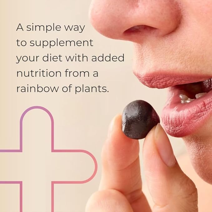 Juice Plus+ Fruit, Vegetable & Berry Blend Soft Chews (Chewables) - 30 Plant-Based Ingredients! Vegan Gummies for Kids & Adults - Gluten-Free, Non-GMO, No HFCS - Prepacked 3 Pouches (30 Chews Each) - Maple Wellness Supplements