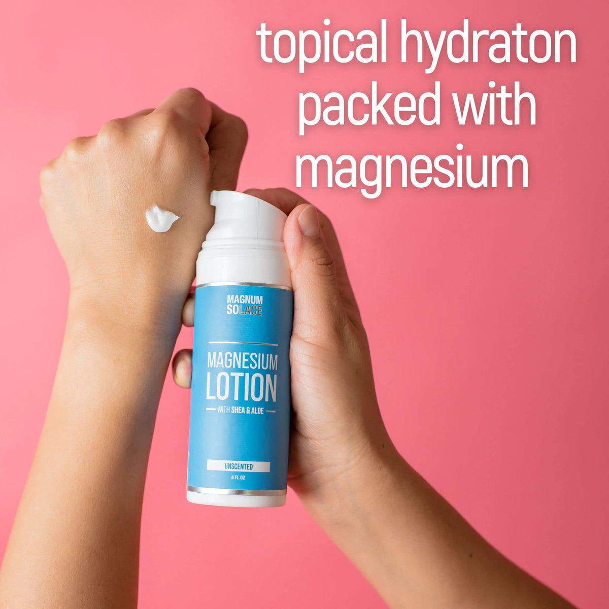 Magnum Solace Magnesium Lotion – Super Concentrated – Made with Aloe and Shea – For Leg Cramps, Sore Muscles & Joints, Rejuvenation – Safe for Kids, Made in the USA (Sandalwood) - Maple Wellness Supplements