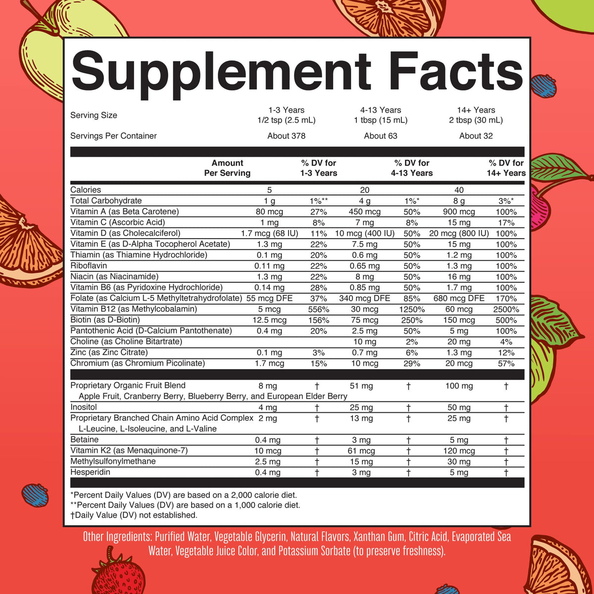 MaryRuth Organics Liquid Morning Multivitamin Essentials+ | Vitamin A C D E B6 B12 Biotin Zinc, Mens Womens Multivitamin, Immune Support, Beauty | Sugar Free | Vitamins for Ages 1+ | Vegan | 32 Fl Oz - Maple Wellness Supplements