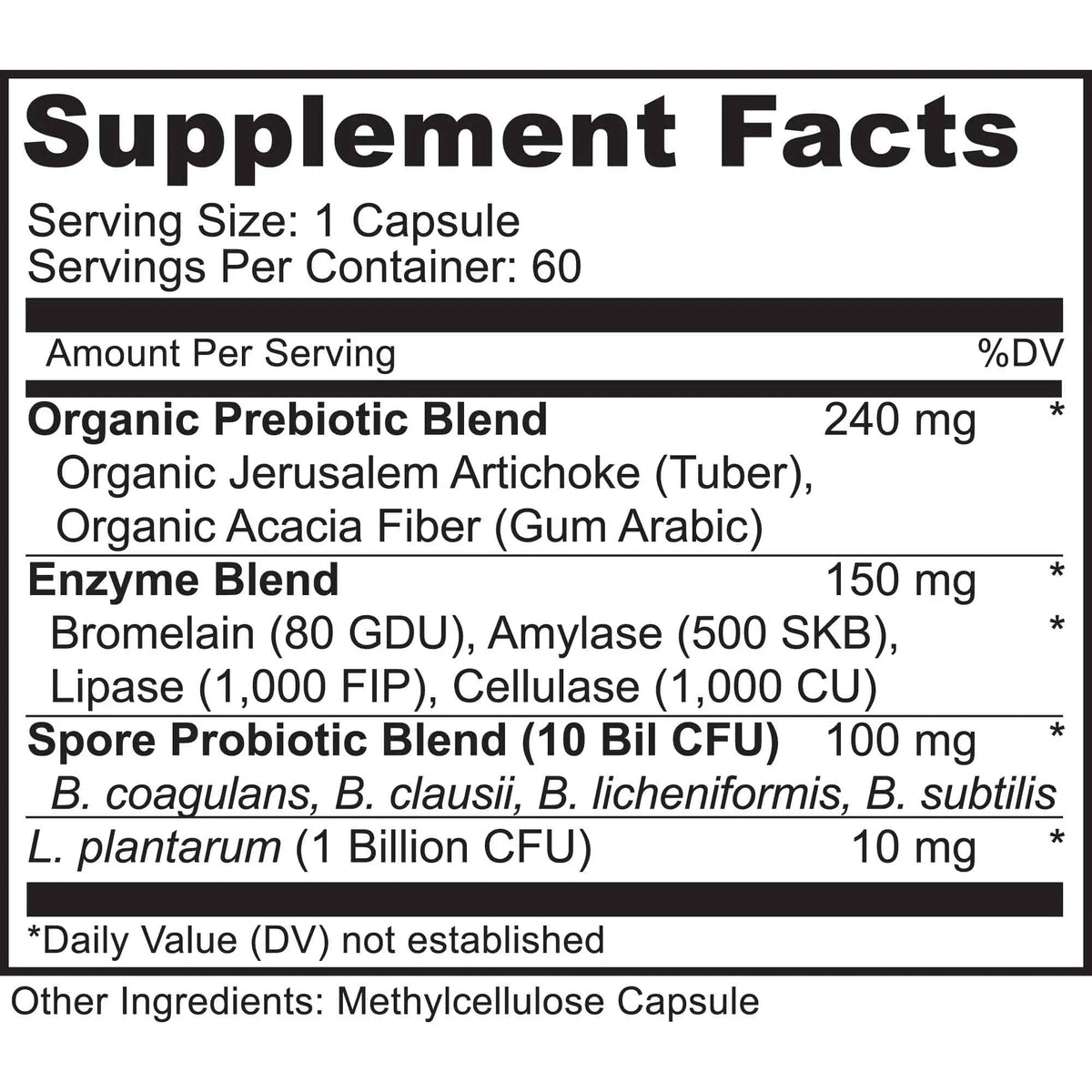 MoxyVites Spore Probiotic Complex - All In One Prebiotics and Probiotics for Digestive Health, Postbiotic, Digestive Enzymes Daily Supplement - Spore Based Probiotic for Women & Men - Maple Wellness Supplements