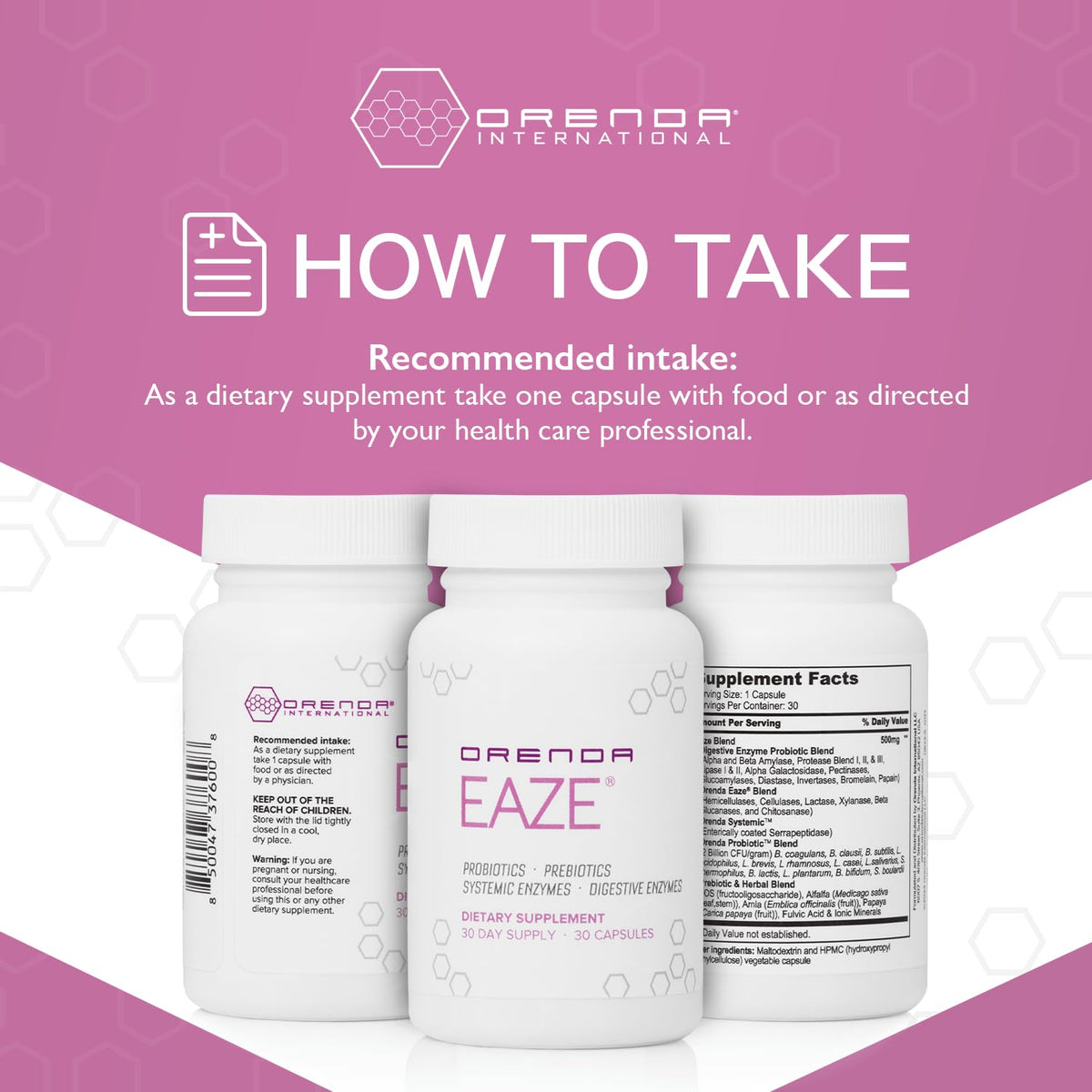 Orenda Eaze®: Gut Wellness Capsules | 6-in-1 Digestive Support with Probiotics, Endospores, Peptizyme-SP EN, Prebiotics, and Digestive Enzymes - Maple Wellness Supplements
