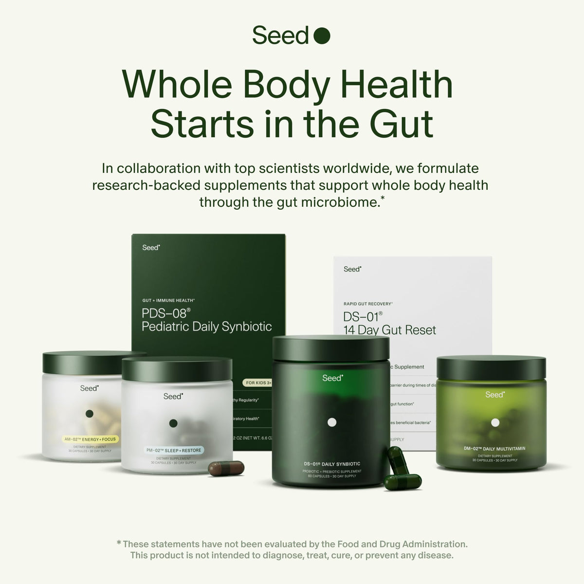 Seed DS-01 Daily Synbiotic - Prebiotic and Probiotic for Women & Men - Digestive Health, Gut Health, Immune Support, Bloating & Constipation Relief - Vegan & Shelf-Stable - 30-Day Starter (60ct) - Maple Wellness Supplements