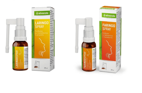 1 x FARINGO SPRAY 1 x LARINGO SPRAY 2x20ml Pharyngitis Sore Throat Antiseptic - Maple Wellness Supplements