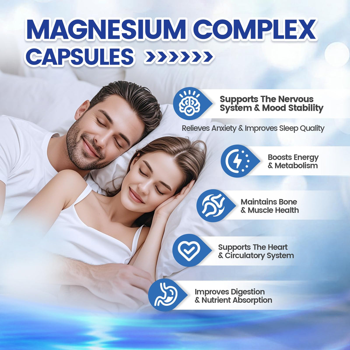 1000mg Magnesium Complex for Women & Men*, 8 Elemental with Magnesium Glycinate, Citrate, Malate, Taurate, Oxide, Carbonate, Aspartate, Orotate for Bones, Muscle - Maple Wellness Supplements