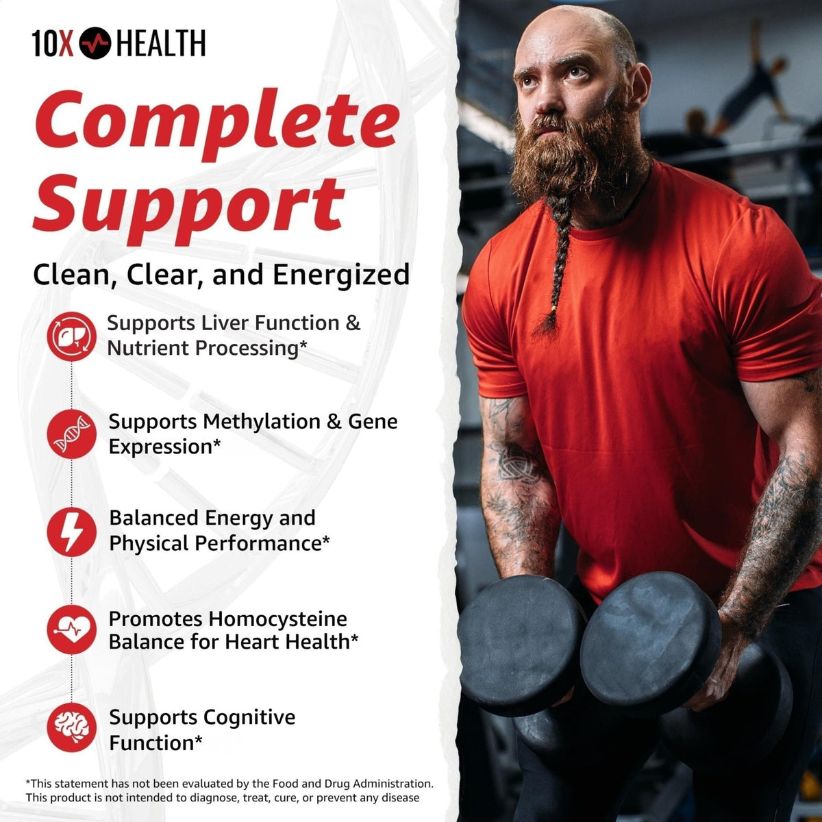 10X Health TMG Supplements - Trimethylglycine Supplement for Liver Support, Heart Wellness, Energy, Homocysteine Levels - TMG Capsules with Betaine Anhydrous - Maple Wellness Supplements