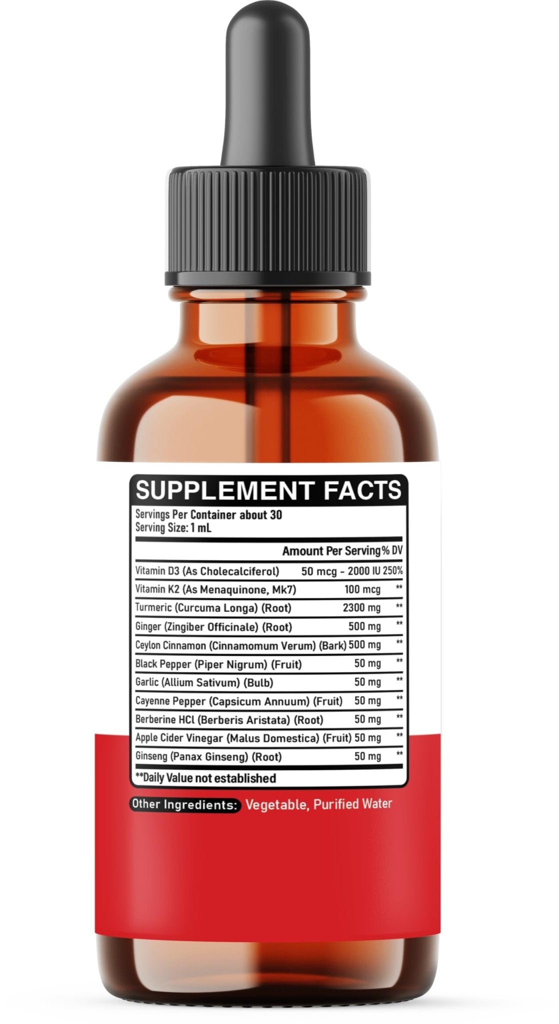 11in1 Turmeric Supplement for Health Heart & Wellness Support – with Ginger, Garlic, Ceylon Cinnamon, Berberine, Ginseng, Apple Cider Vinegar – 30ml Liquid Drops – 60 Servings - Maple Wellness Supplements