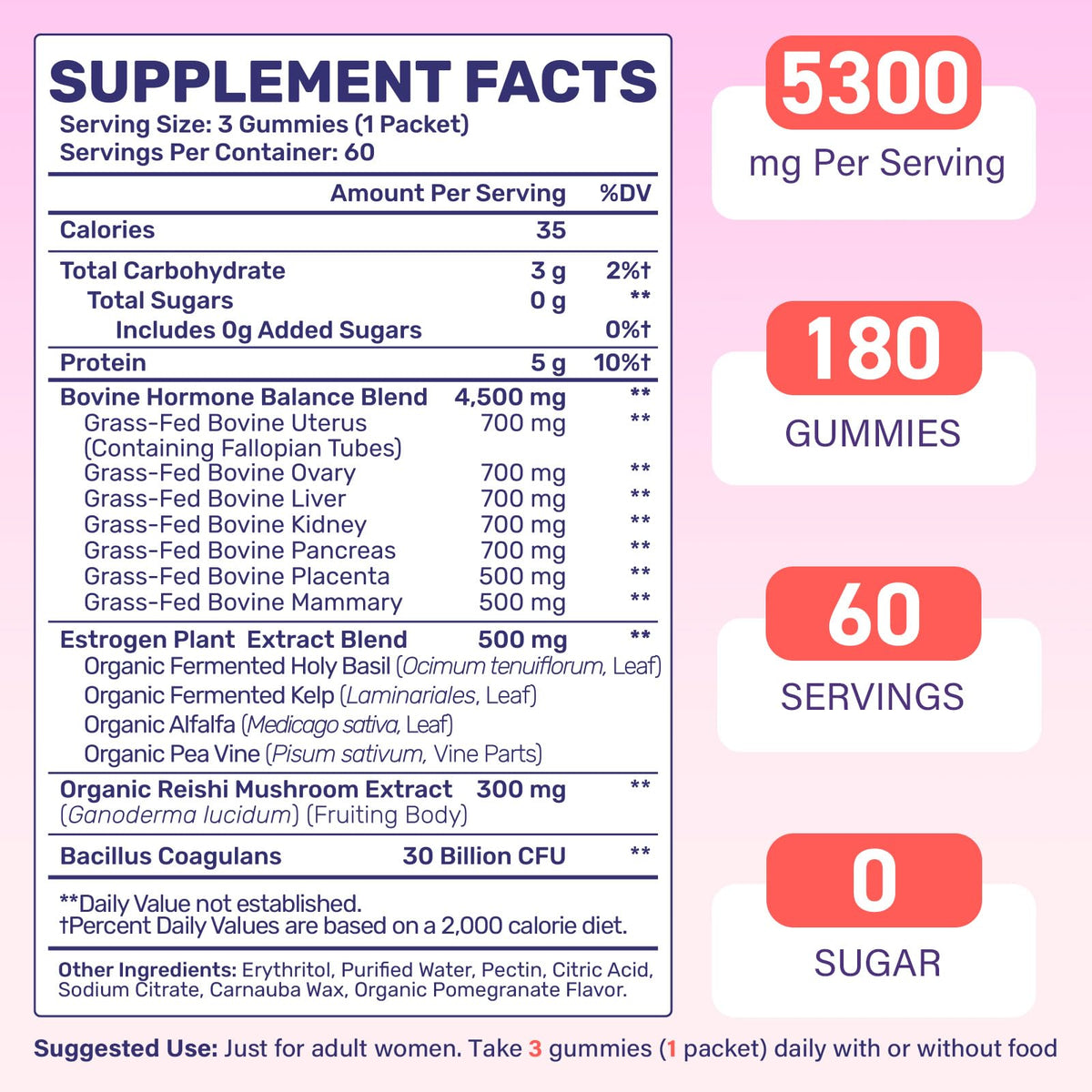 (180 Gummies) Beef Organ Supplement for Women - 5300mg Beef Liver, Kidney, Uterus & 10 More, for Hormone Balance, Menstruation, Energy, Immunity, Gut & Skin Health - 100% Grass Fed & Pasture Raise - Maple Wellness Supplements