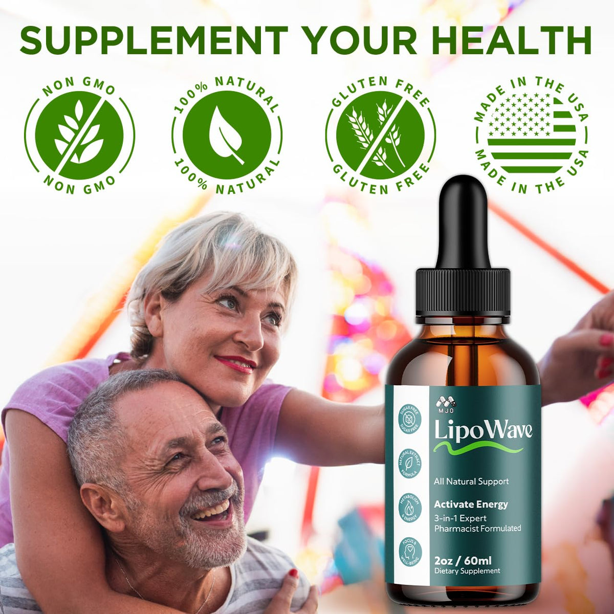 (2 Pack) Lipowave Drops, Official LipoWave Drops with All Natural Ingredients, Advanced Overall Health and Wellness Vitamin Supplement Formula for Maximum Strength Multivitamin Support (60 Servings) - Maple Wellness Supplements