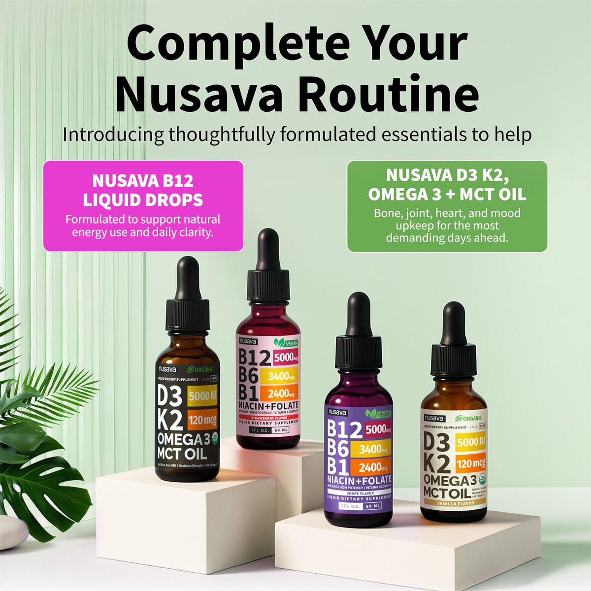 (2 Pack) Vitamin B12 and B6 Liquid Drops, B12 Sublingual Vitamin B Complex - B 12 Vitamin 5000mcg - B12 Methylcobalamin for Energy, Brain, and Heart Support - Maple Wellness Supplements