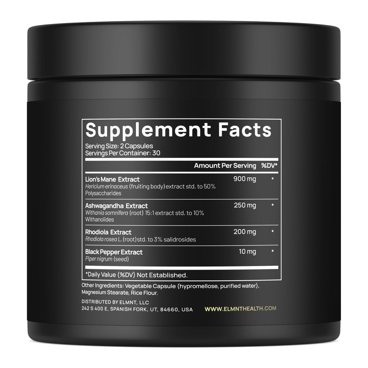 20,000mg 16x Strength Lions Mane Supplement Capsules Super Nootropic w. Ashwagandha & Rhodiola - Highest Potency Lion's Mane Mushroom Extract 50% Polysaccharides Brain Supplements for Memory and Focus - Maple Wellness Supplements