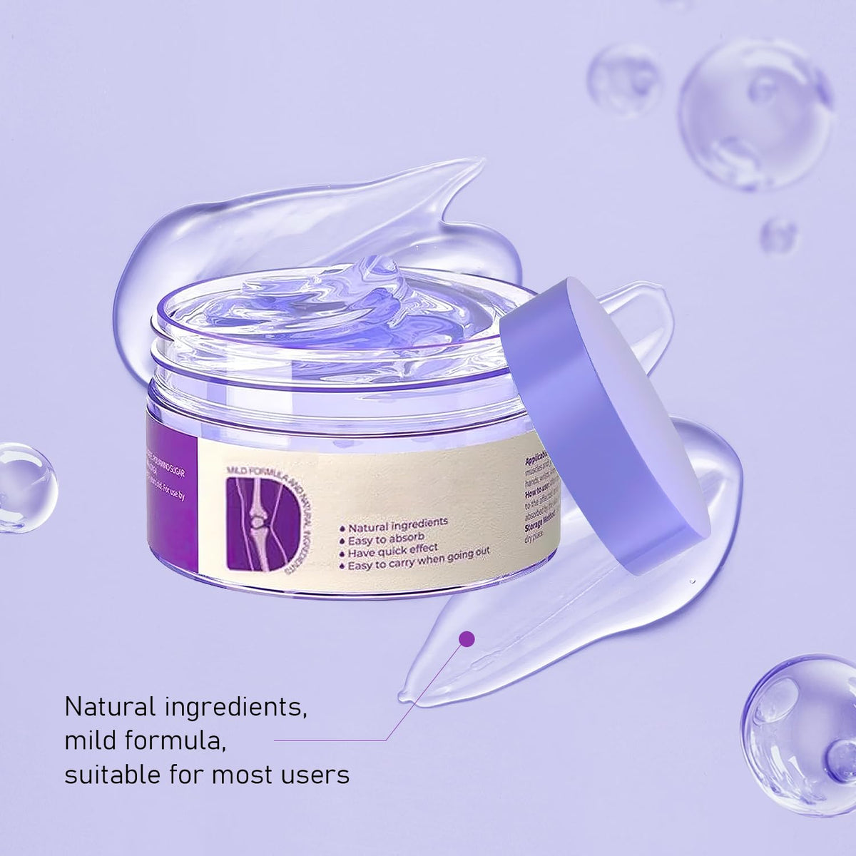 2PCS Soothing Relief Massage Gel, Joint Gel Purple Gel Cooling Activities Throughout The Body, Soothing Knees, Lumbar, Neck, Back, Shoulders, Hands, and Feet - Maple Wellness Supplements