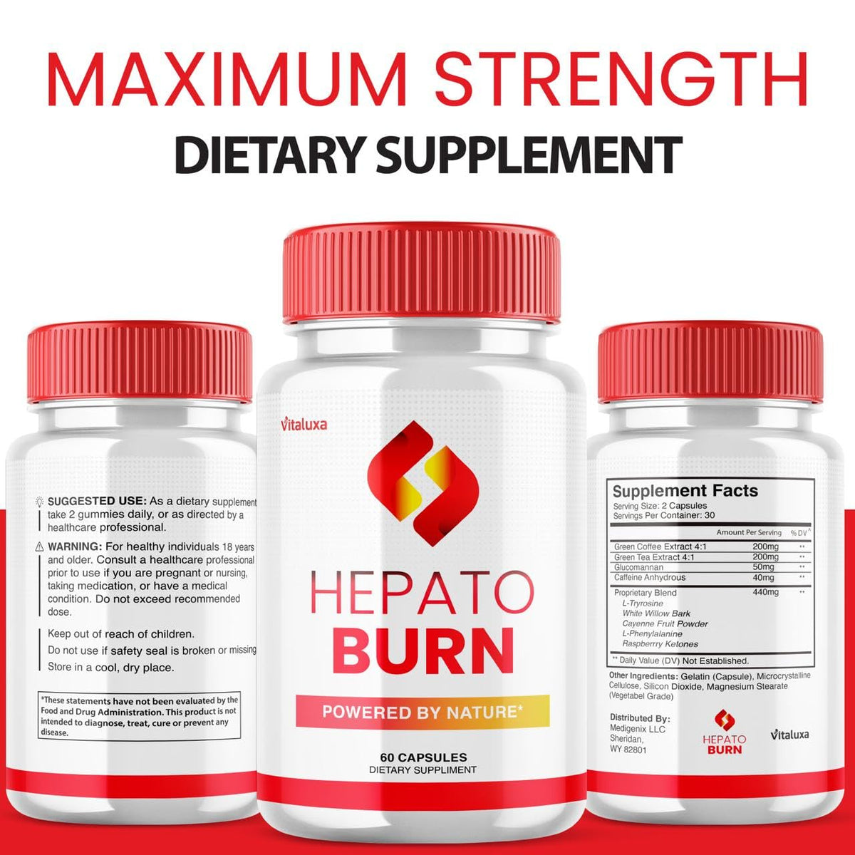 (3 Pack) Hepato Burn Capsules - HepatoBurn Supplement Pills Advanced Formula Wait Premium Blend All Natural Loss Support for Men Women, Hepataburn Reviews Maximum Strength Burner Health (180 Capsules) - Maple Wellness Supplements