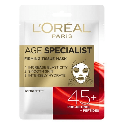 3X L´Oréal Paris Age Firming Tissue Face Mask 45+ Smooth Skin Instant Effect - Maple Wellness Supplements