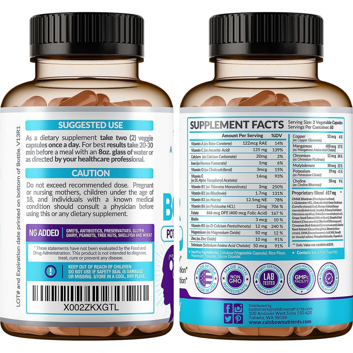 40-in-1 Brain Booster Supplements for Memory, Focus, Clarity, Energy, Performance - Maple Wellness Supplements