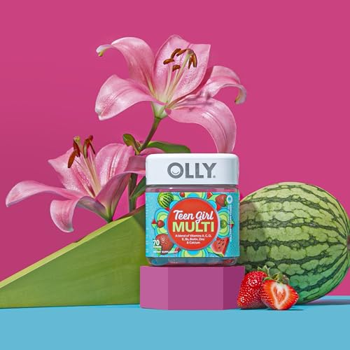 Olly Teen Girl Multi Gummy, Healthy Skin and Immune Support, 15 Essential Vitamins, Biotin, Zinc, Calcium, Chewable Multivitamin - OmniHealth US