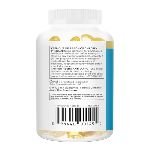 Qunol Fish Oil Omega 3 Mini Softgels, 1000mg Omega 3 EPA + DHA, Ultra Pure Supplements, Heart Health Support, Lemon Flavor - OmniHealth US