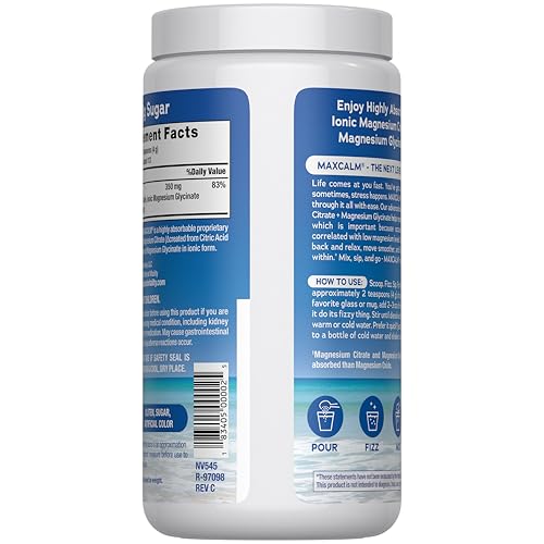 Natural Vitality Calm, Magnesium Supplement, Anti-Stress Drink Mix Powder, Gluten Free, Vegan, & Non-GMO, Original Unflavored, 16 oz - OmniHealth US