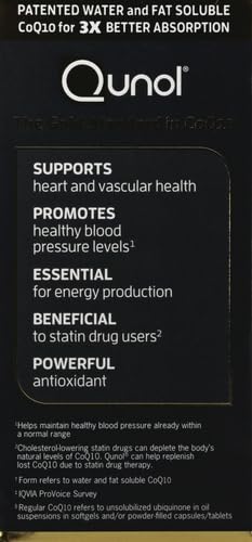 Qunol CoQ10 100mg Softgels, Ultra CoQ10 100mg, 3x Better Absorption, Antioxidant QunolBuy Supplements Australia
