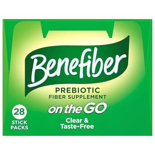 Benefiber On The Go Prebiotic Fiber Supplement Powder for Digestive Health, Daily Fiber, Unflavored - 28 Sticks (3.92 Ounces) - OmniHealth US