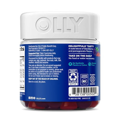 OLLY Men's Multivitamin Gummy, Vitamins A, C, D, E, B, Zinc, Blackberry Flavor, 45 Day Supply - 90 Count - OmniHealth US
