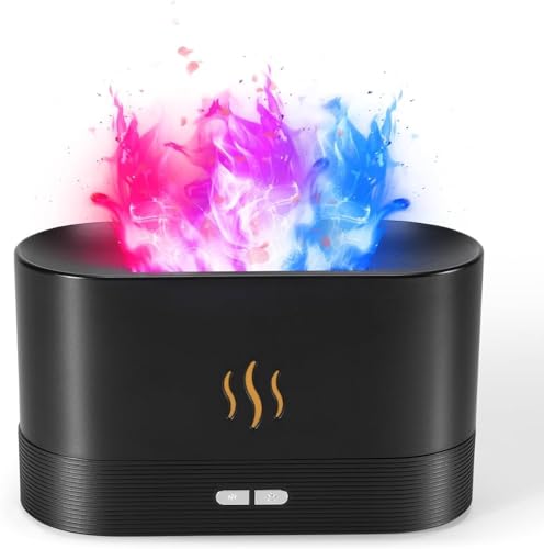 Flame Aroma Diffuser Humidifier 180ml, Oil Essential 2 Modes Brightness Aroma Humidifier
