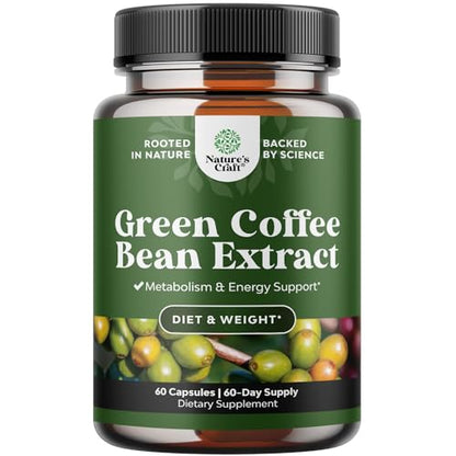Green Coffee Bean Extract for Weight Loss Dietary Supplement Maximum Strength Vitamins