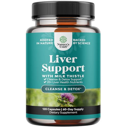 Liver Cleanse Detox & Repair Formula - Herbal Liver Support Supplement with Milk Thistle 
