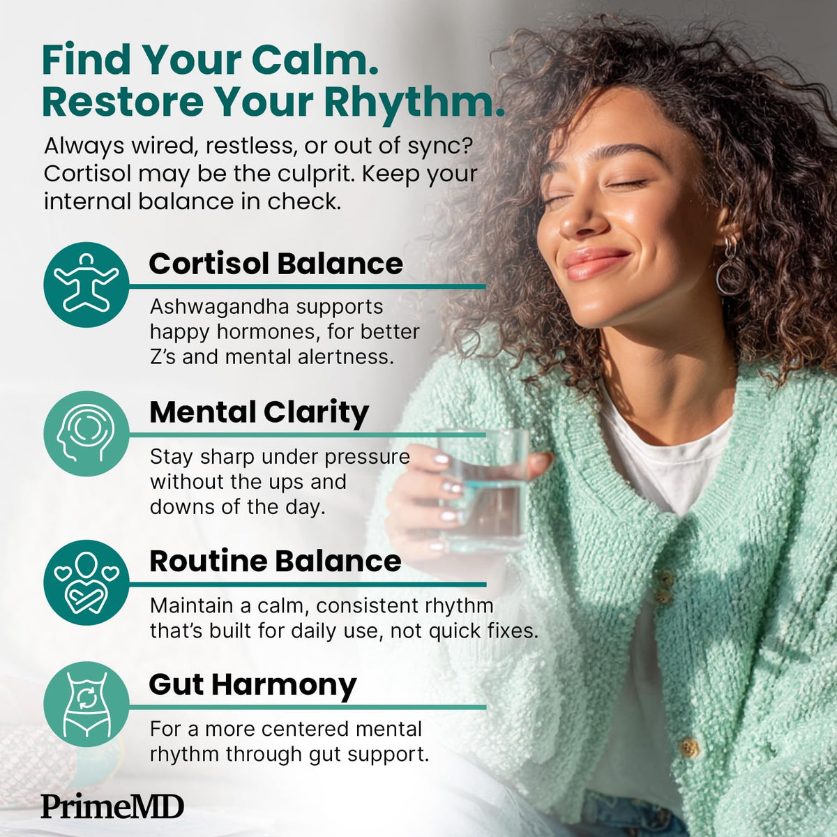 5-in-1 Cortisol Supplement for Women and Men with Ashwagandha for Calmness, Focus, and Adrenal Support Supplements with Shilajit Extract, Magnesium Glycinate, Probiotics (120 ct) (Pack of 1) - Maple Wellness Supplements