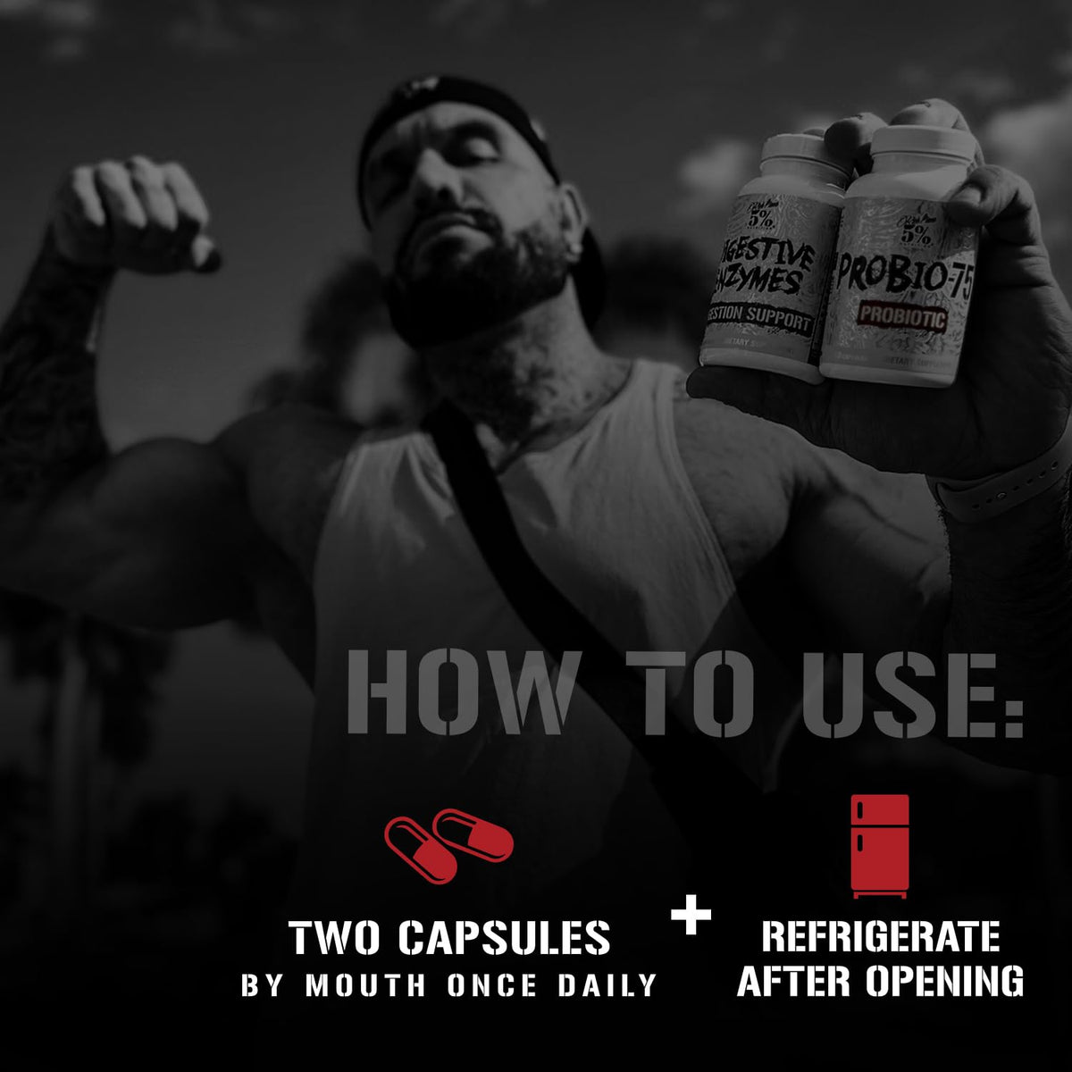 5% Nutrition Rich Piana Probio-75 Billion CFUs | Vegan, 14 Unique Strains - Maple Wellness Supplements