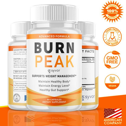 (5 Pack) Burn Peak Capsules, Official Burnpeak Pink Salt Pills with All Natural Ingredients, Advanced Health and Wellness Supplement with Premium Vitamins for Active Lifestyle Support (300 Capsules) - Maple Wellness Supplements