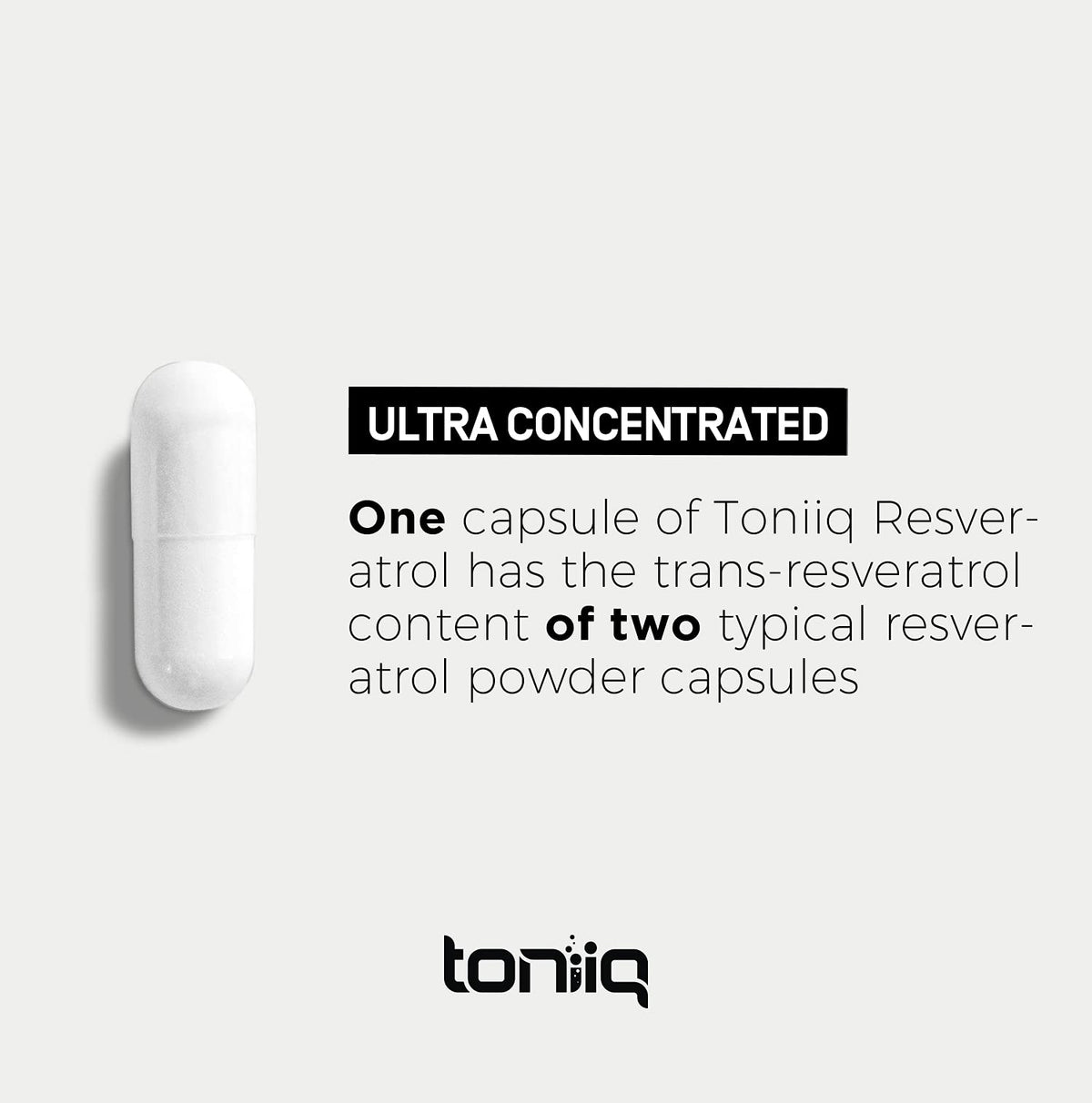 Toniiq Ultra High Purity Resveratrol Capsules - 98% Trans-Resveratrol - Highly Purified and Bioavailable - 180 Caps Reservatrol Supplement - OmniHealth US
