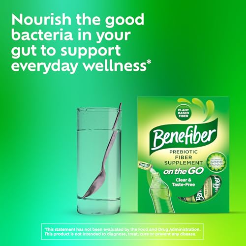 Benefiber On The Go Prebiotic Fiber Supplement Powder for Digestive Health, Daily Fiber, Unflavored - 28 Sticks (3.92 Ounces) - OmniHealth US